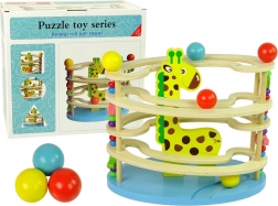 Holzrutsche mit Perlen und Giraffenmotiv