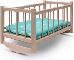 Baby Mix Holz-Wiege/Bettchen für Puppen mit Bettwäsche