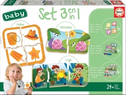 Educa Kinderpuzzle-Set: Farben, Reihenfolge und Gegensätze 3in1