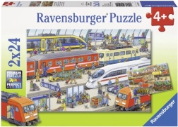 Puzzle Lebhafter Bahnhof 2x24 Teile Ravensburger