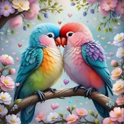 Diamantmosaik - Bunte Vögel