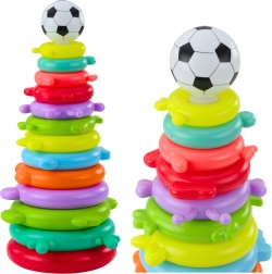 Lernpyramide zum Stapeln mit Ball und Aufklebern – 13 Ebenen