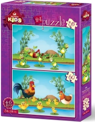 Puzzle Tiere mit ihren Jungen 35 und 60 Teile