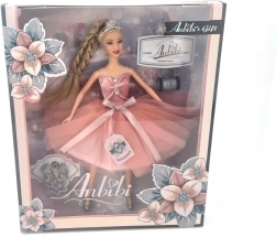 Puppe in rosa Kleid, 30 cm