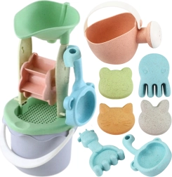 Woopie Green Sandset mit Windmühle, 9 Teile, biologisch abbaubares Material