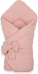 Musselinschlafsack mit Bindebändern New Baby, altrosa