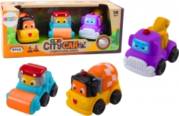 Bausatz aus weichem Gummi: Baustellenfahrzeuge für Kleinkinder