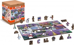 Holzpuzzle Lavendel-Frankreich 2-in-1