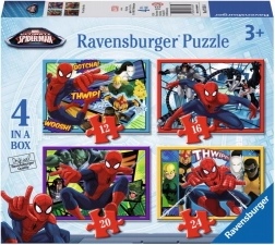 Kinderpuzzle Disney Spider-Man 4-in-1 – 12, 16, 20 und 24 Teile, 19×14 cm