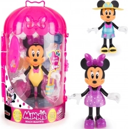 Disney Minnie Mouse Strand-Mini-Puppe mit Kleiderschrank und Outfits