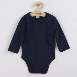 Baby-Body mit durchgehendem Druckknopfverschluss grau mit Sternchen New Baby Classic II