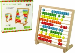 Holz-Schulrechenrahmen mit bunten Perlen