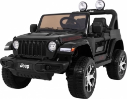 Elektrisches Kinderauto JEEP Wrangler Rubicon 12V, schwarz, mit Fernbedienung, MP3-Radio und EVA-Rädern