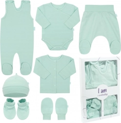 Neugeborenen-Set für die Klinik NEW BABY I AM, mint, 7-teilig