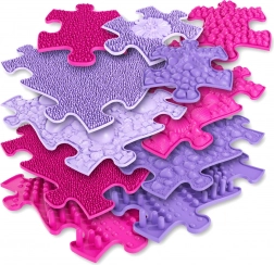 WOOPIE sensomotorische orthopädische Puzzle-Matte 11 Stk – rosa/lila