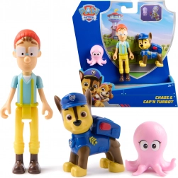 PAW Patrol Figuren Chase, Käpt’n Turbot und kleines Oktopus – Set Adventure Bay
