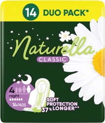 Naturella Classic Damenbinden Night mit Flügeln 14 Stk.