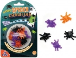 Klebende Silikon-Spinnen 3 cm – Set mit 12 Stück