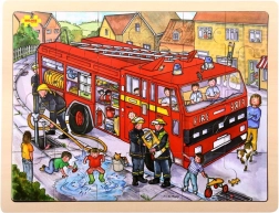 Bigjigs Toys Holzpuzzle Feuerwehr 24 Teile
