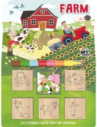 Stempelset Bauernhof mit Wachsmalstift
