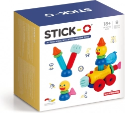 Magnetische Spielsachen Stick-O Mein erstes Set mit Rädern 9 Stück