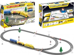 Großer elektrischer Zug Gleise Waggons Licht