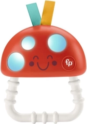 Fisher-Price Beißring und Rassel Fliegenpilz, leuchtendes Silikon 2-in-1