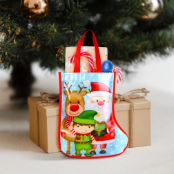 Weihnachts-Geschenktasche in Stiefelform, blau, 33 cm