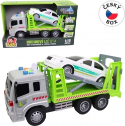 Abschleppwagen mit Schwungradauto mit Licht und Ton