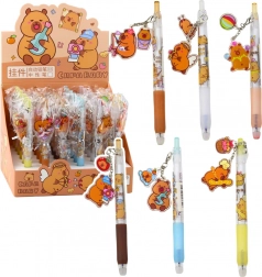 Gelschreiber Capybara mit Anhänger blauer Tinte 14,5 cm