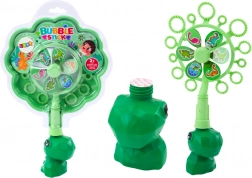 Seifenblasen-Set mit Windrädchen Dinosaurier mit grüner Schale