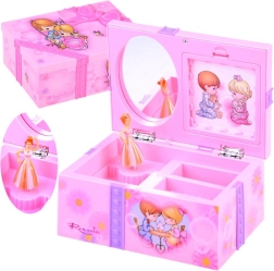 Rosa Schmuckschatulle mit Spieluhr für kleine Mädchen