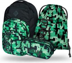 Set BAAGL Coolmate Green: Rucksack, Federmäppchen, Beutel