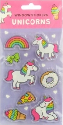 Wiederverwendbare transparente Fensteraufkleber – Weltraum, Dinosaurier und Einhörner
