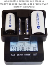 Intelligentes Ladegerät EVERACTIVE NC-3000 für AA/AAA mit C/D-Unterstützung (mit Adapter)