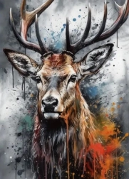 Diamantmalerei Hirsch 30 × 40 cm