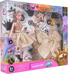 Puppe mit Handtasche für Kinder EMILY – funkelndes Kleid und Accessoires