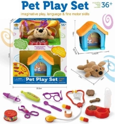 Plüsch-Hündchen mit Hundehütte und Zubehör