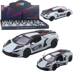 Metall-Rennauto 1:32 mit Rückziehmotor und zu öffnenden Türen – grau