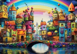 Puzzle Regenbogenstadt 1000 Teile