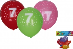 Luftballons 30 cm mit Zahl 7 – Set 5 Stk.