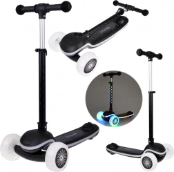 Kinder-Dreirad-Balance-Scooter mit LED-Beleuchtung und Musik – schwarz