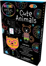 Set aus Kratz- und Spiralbildern – fröhliche Tiere