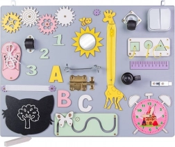 Holz-Manipulations-Sensoriktafel 50 × 37,5 cm, grau