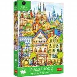 Premium-Puzzle mit 1000 Teilen – Mitternacht in Barcelona