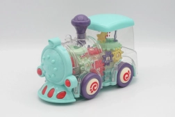 Transparenter Spielzeugzug mit Lichtern und Musik