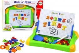 Magnetische Lerntafel mit Buchstaben und Zahlen