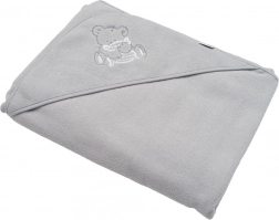 Baby-Frottee-Badetuch mit Kapuze New Baby, grau, 100 × 100 cm, Bär