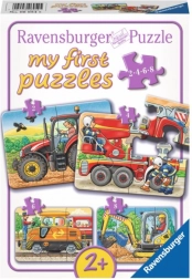 Ravensburger Mein erstes Puzzle Baufahrzeuge 4-in-1 (2, 4, 6, 8 Teile)