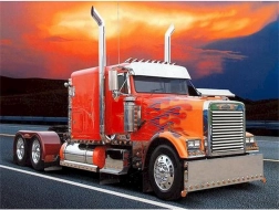 Diamantmalerei Roter LKW mit Flammen 30x40cm